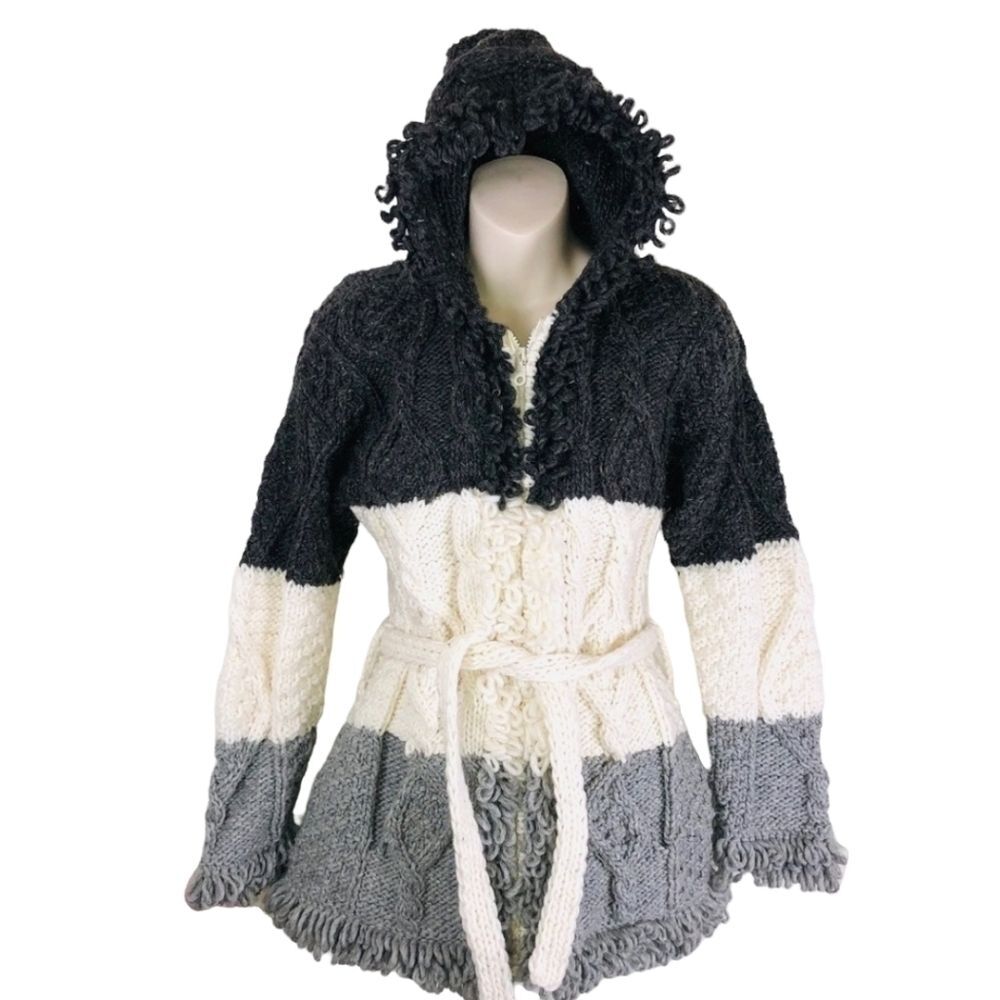 Winay Arts Ecuador wool blend cardigan sweater s/m